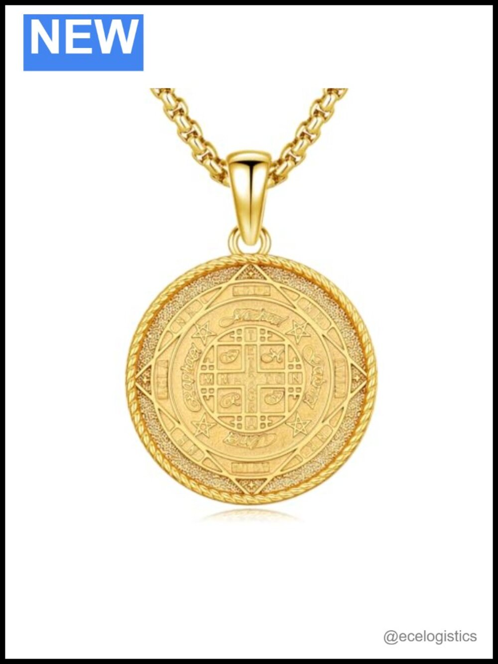 Archangels Seal Pendant Necklace 925 Sterling Silver 14K Gold Plating Talisman